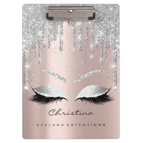 Makeup Artist Browns Lashes Spark Confetti Gray Clipboard