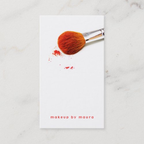 makeup artist brush blush red pink simple stylish business card template