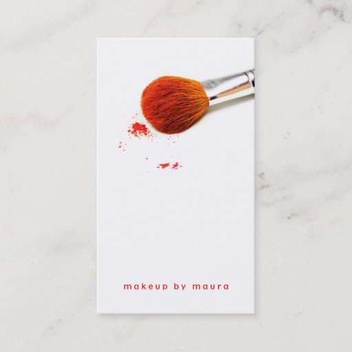 Customizable makeup artist brush blush red pink simple stylish business card template