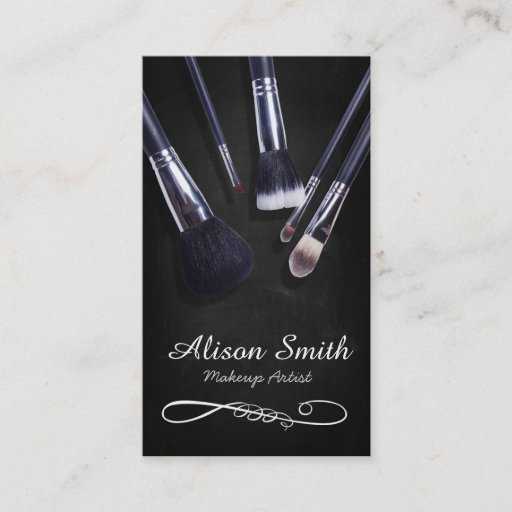 Customizable Makeup Artist brushes/Cosmetic Brushes Business Cards