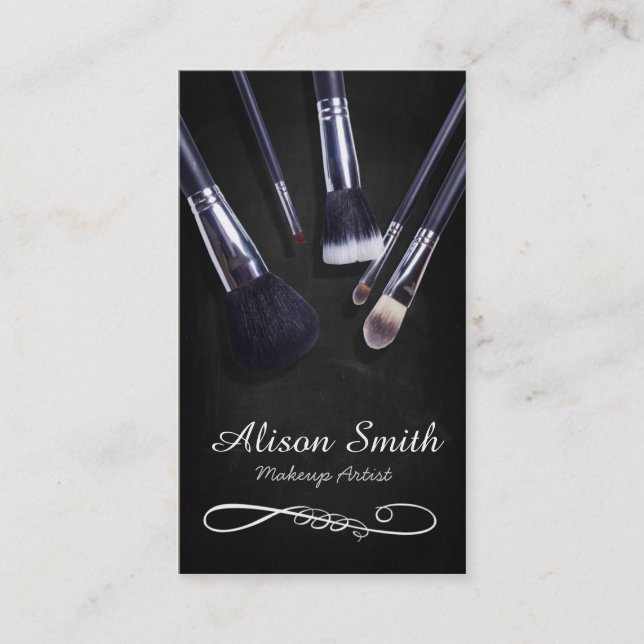 Makeup Artist brushes/Cosmetic Brushes Business Card (Front)