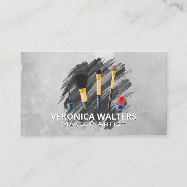 Makeup Artist Brushes | Modern Loyalty Card (Front)