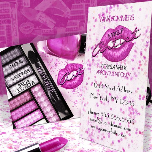 Customizable Makeup Artist Business Card