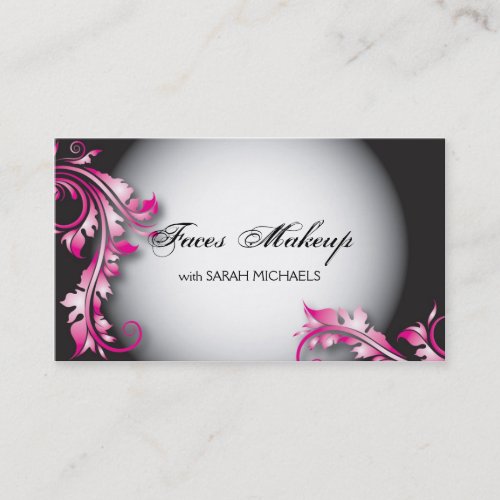 Makeup Artist Business Card Bold Fancy Floral