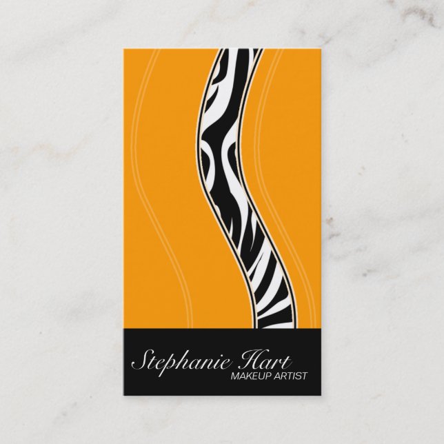 Makeup Artist Business Card - Bold Zebra Print (Front)
