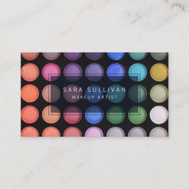 Makeup Artist Business Card Colorful Eye Shadow (Front)