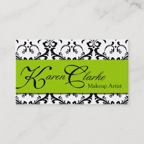 Makeup Artist Business Card Damask