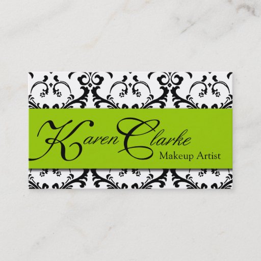 Customizable Makeup Artist Business Card Damask