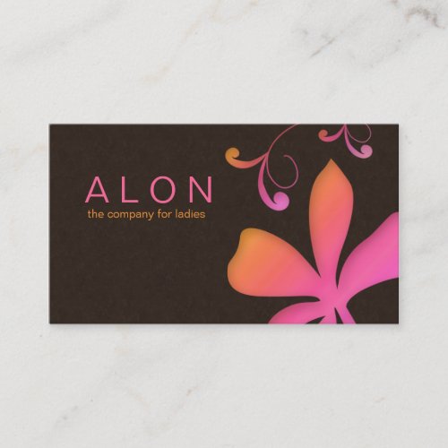 Makeup Artist Business Card Flower Pink Orange