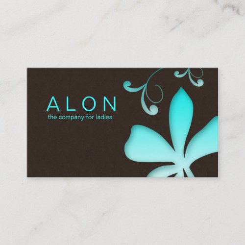 Makeup Artist Business Card Flower Turquoise Blue
