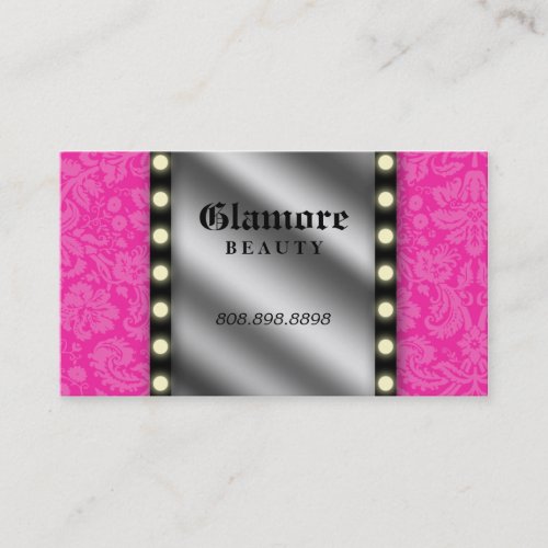 Makeup Artist Business Card Glowing Lights Mirror