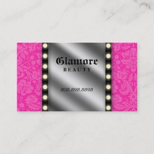 Customizable Makeup Artist Business Card Glowing Lights Mirror