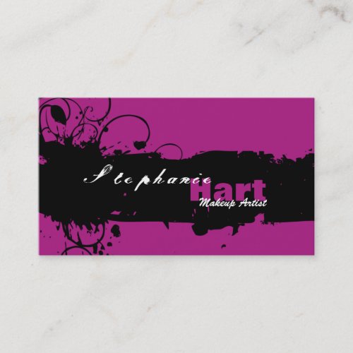 Makeup Artist Business Card - Grunge Splatter Pink