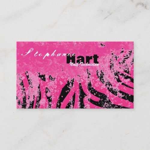 Makeup Artist Business Card - Grunge Zebra Print