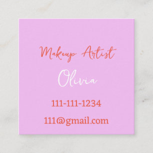 MAKEUP ARTIST BUSINESS CARD PINK AND RED