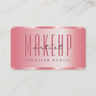 Makeup Artist Business Cards Elegant Rose Gold