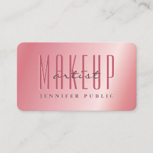 Makeup Artist Business Cards Elegant Rosegold