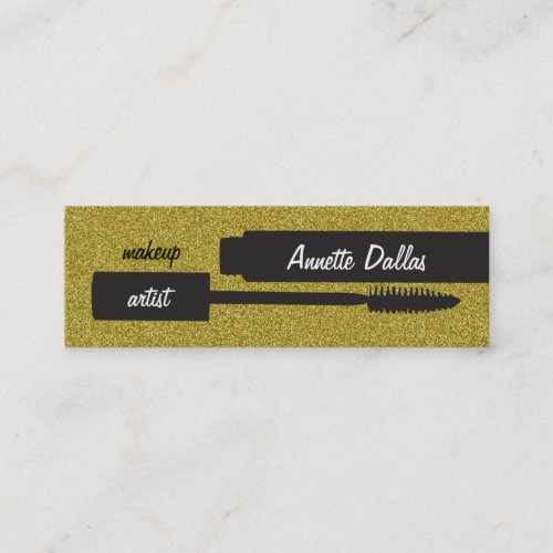 Makeup artist business cards glitter-look gold