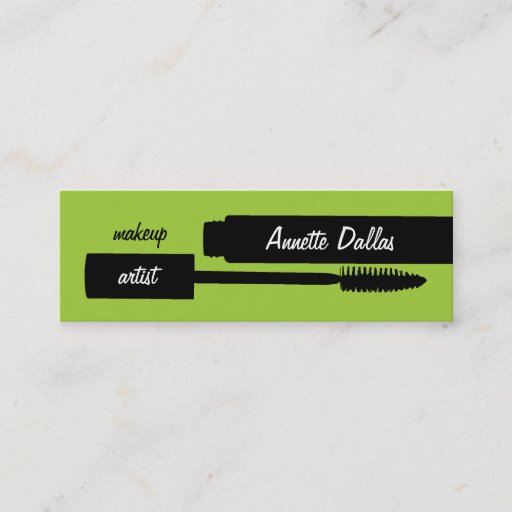 Customizable Makeup artist business cards lime