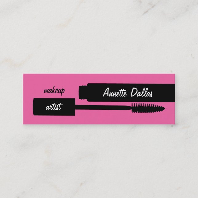 Makeup artist business cards pink (Front)