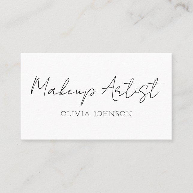 Makeup Artist Business Cards | Signature Script (Front)
