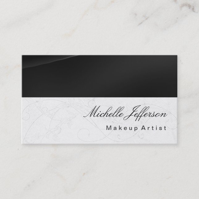 Makeup Artist Calligraphy Pattern Business Card (Front)