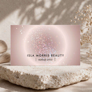 Makeup Artist Celestial Glow Luxe Blush Pink Business Card