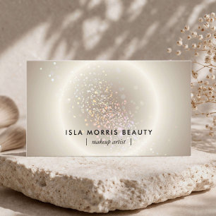 Makeup Artist Celestial Glow Luxe Champagne Gold Business Card