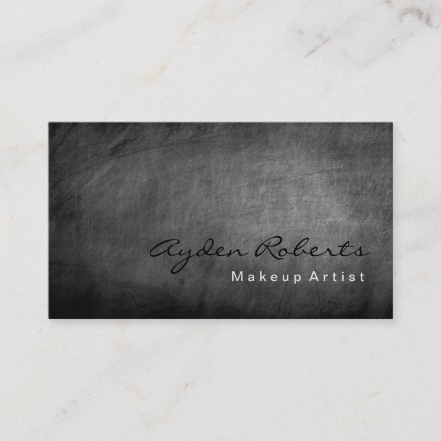 Makeup Artist Chalkboard Gray Business Card (Front)