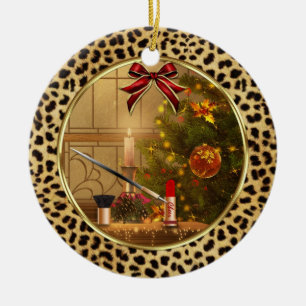 Makeup Artist Cheetah Print Personalized Ornament