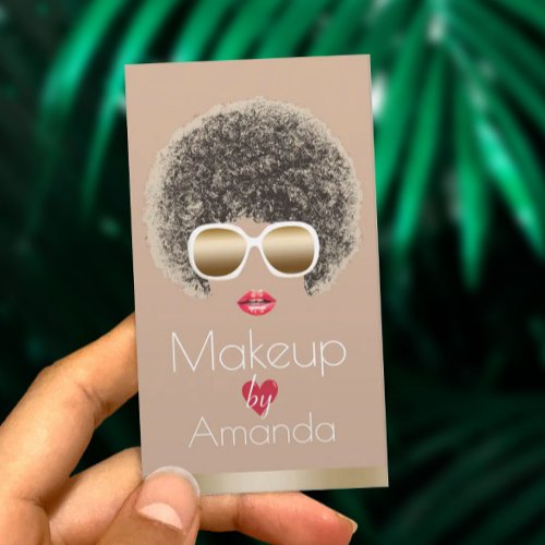 Makeup Artist Chic Beauty in Sunglasses Modern Business Card