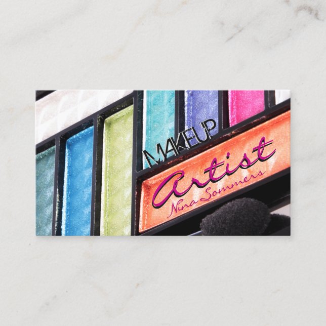 Makeup Artist Colorful Eyeshadow Palette Business Card (Front)