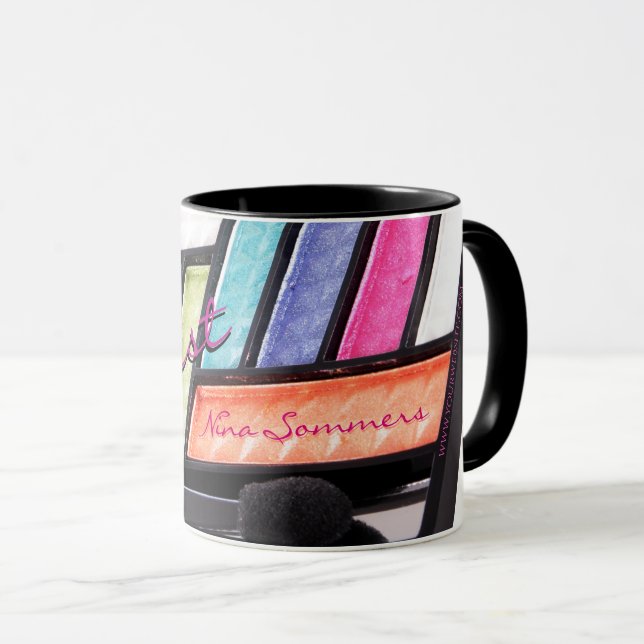 Makeup Artist Colorful Eyeshadow Palette Coffee Mug (Front Right)