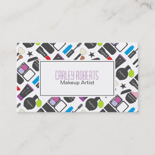 Makeup Artist Colorful Pattern Business Card