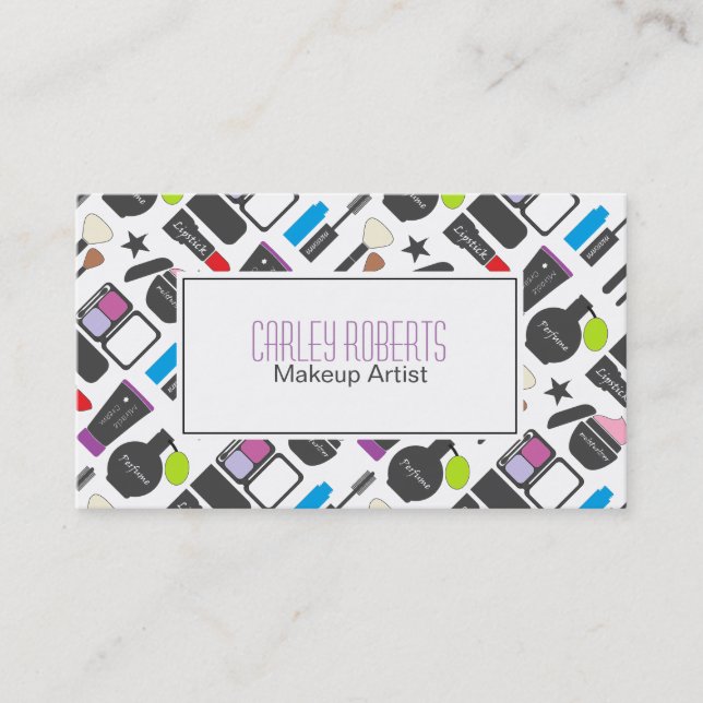 Makeup Artist Colorful Pattern Business Card (Front)