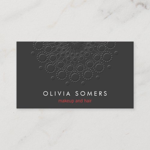 Makeup Artist Cool Faux Embossed Black Business Card