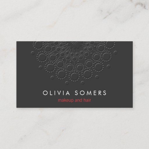 Customizable Makeup Artist Cool Faux Embossed Black Business Card Template