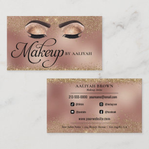 Makeup Artist Copper Gold Glam Beauty Salon Business Card