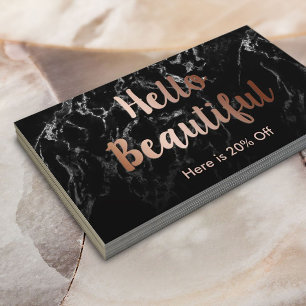 Makeup Artist Copper Typography Marble Referral