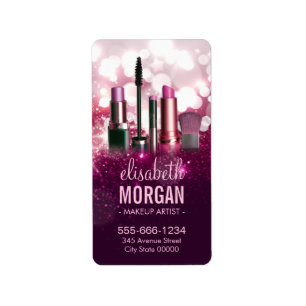 Makeup Artist Cosmetician - Pink Beauty Glitter Label