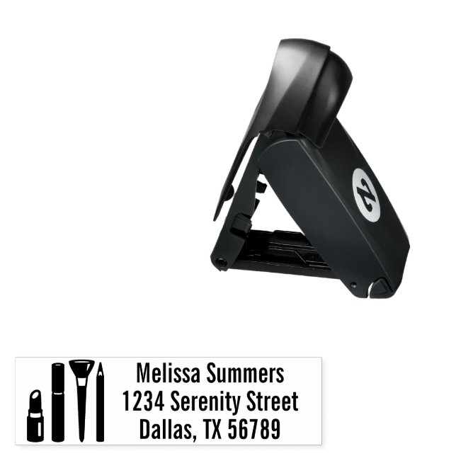 Makeup Artist Cosmetics Lipstick Mascara Address Pocket Stamp (Open with Design)