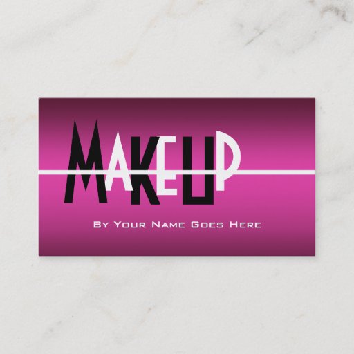 Customizable Makeup artist cosmetics pink black white business card templates