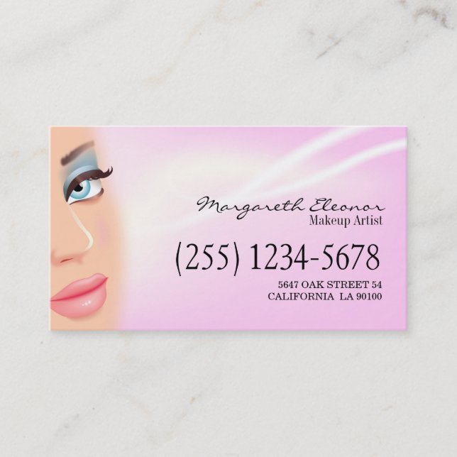 Makeup Artist Cosmetologist Business Card (Front)