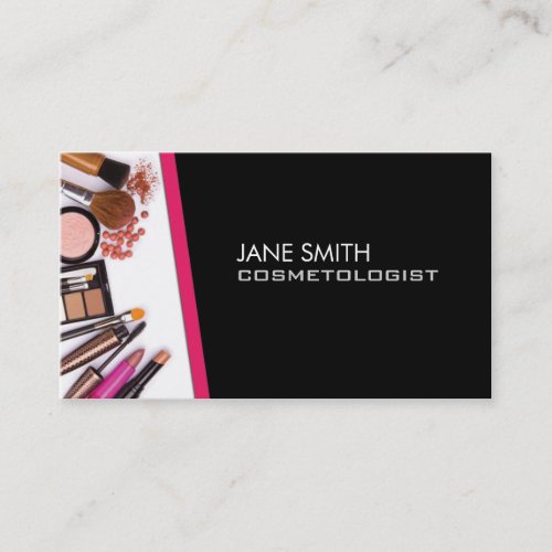 Makeup Artist Cosmetologist Cosmetology Elegant Business Card Template