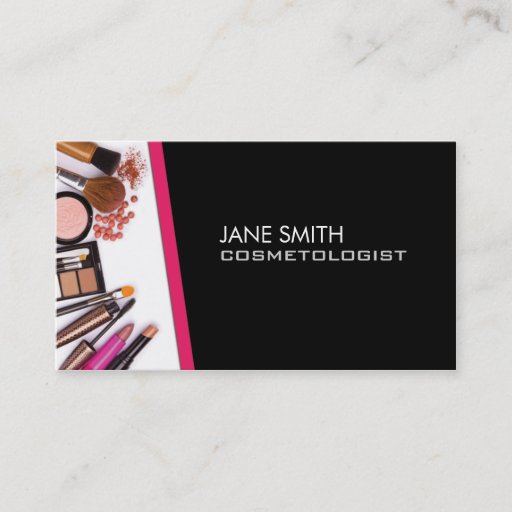 Customizable Makeup Artist Cosmetologist Cosmetology Elegant Business Card Template