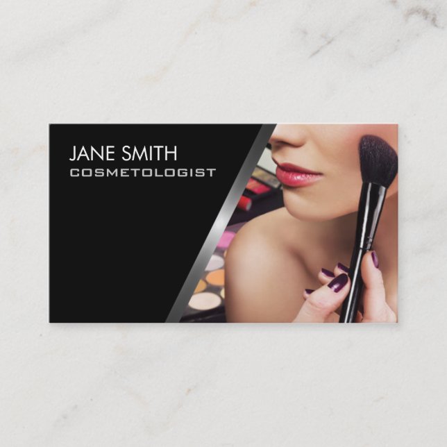Makeup Artist Cosmetologist Cosmetology Elegant Business Card (Front)