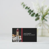 Makeup Artist Cosmetologist Cosmetology Elegant Business Card (Standing Front)