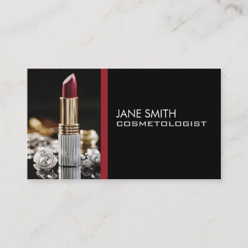 Customizable Makeup Artist Cosmetologist Cosmetology Elegant Business Card Templates