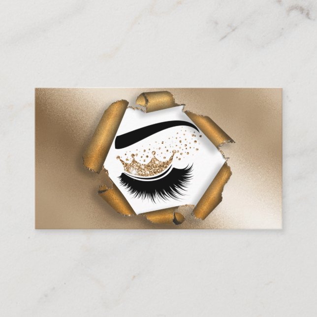 Makeup artist Crown Lashes Beauty Salon Extension Business Card (Front)