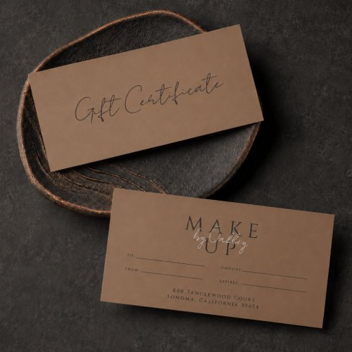 Makeup Artist Dark Terracotta Gift Certificate